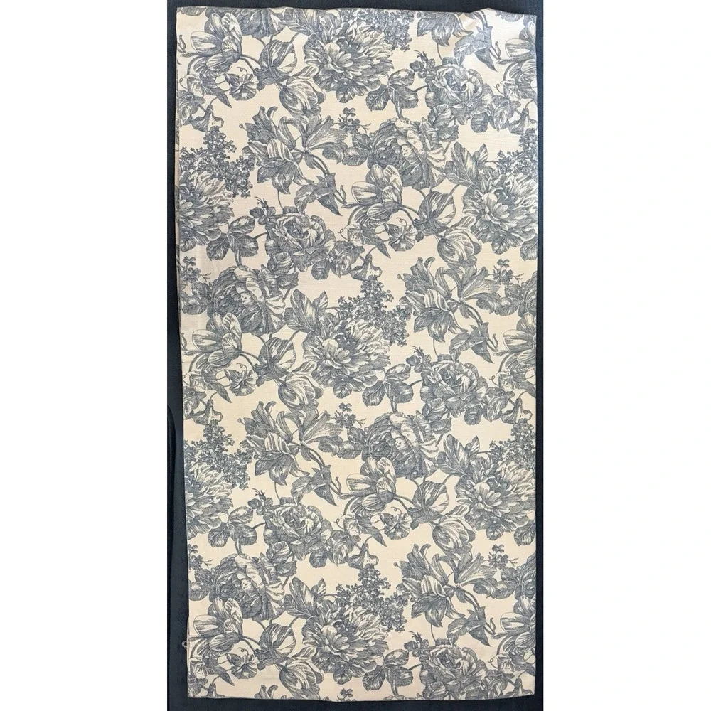 Vintage Waverly Garden Room Toile Blue Floral Curtain Panel 42 X 84 Single 1 PC